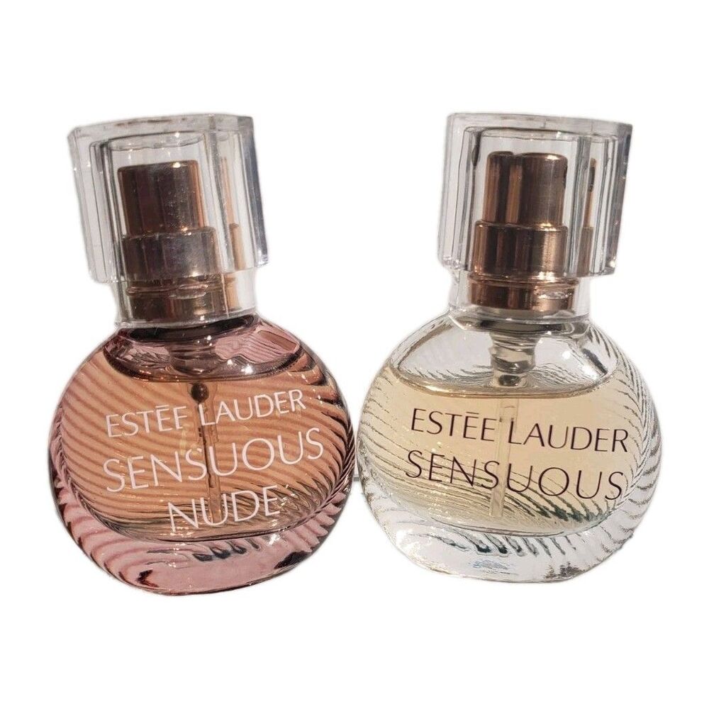 2X Sensuous & Nude Mini Perfume Estee Lauder Sample/Travel/Purse .14oz (LOWFILL)